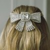 Fdesigner Crystal Bow Hair Clips Wedding Bride Hair Comb Bowknot Hair Barrette Silver Rhinestone Bows Hair Jewelry Sparkly Women Hair Accessories for Party Prom Gift (Clips-Fashion)