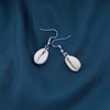 Sttiafay Boho Shell Dangle Earrings Silver Shell Drop Earrings Beach Cowrie Earrings Summer Ocean Shell Earrings Jewelry for Women and Girls