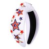 mokkia 4th of July Headband for Women American Flag Star Knotted Headbands Red White and Blue Rhinestone Crystal Top Knot Headbands Patriotic 4th of July Accessories Party Favors (American Flag B)