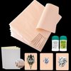 Tattoo Fake Skin - Tattoo Skin Practice Kit 21pcs Including 10pcs Tattoo Practice Skin and 10pcs Tattoo Paper and 1pcs Tattoo Transfer Cream Gel Suitable for Beginners to Practice Tattoo