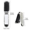 Owemtao Bling Travel Hair Brush with Mirror, Rhinestone Compact Collapsible Brush for Women (Silver)
