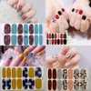 SILPECWEE 20 Sheets Glitter Nail Polish Strips Nail Stickers Full Nail Wraps for Women Adhesive Nail Polish Stickers Gel Sticker Nails with 1pc Nail File
