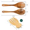 Salad Servers Salad Hands Set, Wood Salad Tongs, 10.2in Salad Spoon Fork and 7.1in Salad Hands Set, Salad Server Set for Mixing, Tossing and Cooking (Salad Server Salad Hand Set)