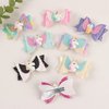 Volepet 8pcs Unicorn Hair Bows for Girls, 3 Inch Girls Hair Bows,glitter bows,sparkly hair accessories,Glitter Grosgrain Ribbon with Alligator Clips Hair Accessories for Toddler Girls