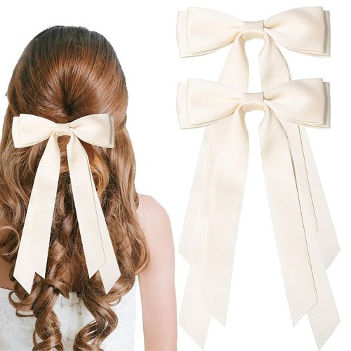 Ribbon Bow Hair Clips, 2Pcs Handmade Bows Barrettes Hair Bows Alligator Clips Ribbon Hair Accessories for Girls Toddlers Teens