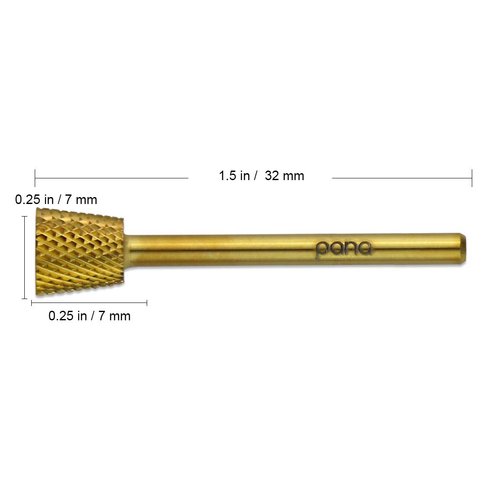 Pana 3/32" USA Safety Nail Carbide Bit - Half Cylinder 2-Week/4-Week Backfill Bits for Electric Dremel Drill Machine (CB-9 Gold (Inverted))