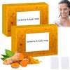 QiFind Lemon Turmeric Kojic Soap, Turmeric Soap For Face And Body, Natural Organic Turmeric Face And Body Wash Soap Bar, Honey Lemon Turmeric Soap Sticks (2 pcs)