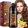bnHUlMXw Hair Dye Shampoo(Black),3 in 1 Hair Dyeing+Nourishing+Growing Natural Hair Dye Shampoo,Harmless Hair Care for Hair and Scalp, Ammonia-free,Lasts 30 Days/500ml (Dark Brown)