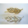 Gold or silver crystal leaf hair clip clamp barrette (Primary color: Gold)