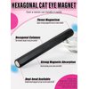 2PCS Nail Magnet Tools, EBANKU Upgraded 5 in 1 Cat Eye Magnet Multi-Function Double-Ended Hexagon Strong Nail Magnet Stick for Cat Eye Nail Polish Personal DIY, Nail Studio Or Nail Salon(Black)
