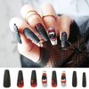 TailaiMei 48Pcs Halloween Press on Nails Long Fake Nails with Self-Adhesive Jelly Nail Glue Tabs, Spider-Web Artificial Nails Acrylic Full Cover Nails False Fingernails for Women (Spider-Web)