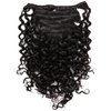 Anrosa Water Wave Clip in Hair Extensions Human Curly Hair Natural Black 1B Double Weft Water Wave Curly Clip ins Extensions for Black Women Clip on Wave Hair Extension 16 Inch 120 Gram