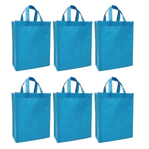 CYMA Reusable Gift Bags, Medium, 6 Pk (Aqua).