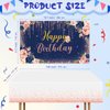 72 Pieces Birthday Decorations for Women Girls Included Backdrop Tablecloths Balloons Floral Garland Happy Birthday Party Supplies for Ladies Birthday Party Decor (Blue Pink)