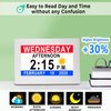 Véfaîî 2025 New, Digital Clock with Day Date 1280 * 800P HD, 19 Alarms Custom Reminders, 10 Levels Auto Dimmer Dementia Clock, 8 Display Colors, Auto DST, Remote & Buttons Control Easy for Elderly