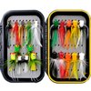 YAZHIDA Fly Fishing Flies Kit Fly Assortment Trout Bass Fishing with Fly Box, with Dry/Wet Flies, Nymphs, Streamers,Fly Poppers (pop21)