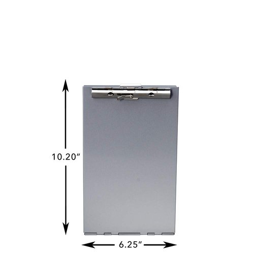 Saunders Silver Memo Size Aluminum Redi Rite Storage Clipboard with 1 Inch Storage Compartment and Self Locking Latch - Form Holder Perfect for Contractors, Truckers, and Office Use