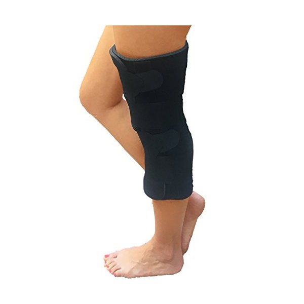 20" Alpha Medical Trim and Wrap Knee Immobilizer and Support Brace with Comfort Foam and EZ-Close Elastic Straps. Made in USA. L1830