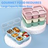 Bento Box Adult Lunch Box - 4 Pack, 5 - Compartment Meal Prep Container for Kids, Reusable Food Storage Snack Containers - Stackable for School, Work, and Travel (Wheat(Green/Blue/Pink/Beige))