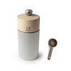 Peugeot Line Manual Salt Mill, alu, 12 cm - 4.75" Natural Wood - With Wooden Spice Scoop