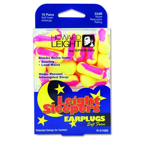 Honeywell Leight Sleepers Single-use, Pre-Shaped Foam earplugs - 10 Pairs NRR32 R-01680 (Pack of 6)