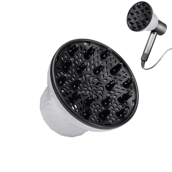 Universal Diffuser Hair Dryer Compatible with Revlon,Dyson and Laifen Hair Dryer,Universal Diffuser Attachment for Hair Dryer D-1.4-Inch to 3.1-Inch for Curly Hair and Natural Wavy Hair,White