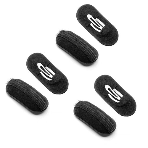 3 Pairs Black Sponge Volume Bump Inserts Bump It Up Hair Clip Insert Hair Pads Hair Styling Tool Bun Maker Hair Accessories