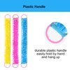 3 PACK Double-Sided Lace Cloth Back Loofah Scrubber Bath Scrub Shower Sponge Long Exfoliating Back Scrubber Scratcher Strap With Handle, Cream Skin Wash Cleaner Applicator