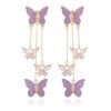 HUASAI Purple Butterfly Drop Earrings for Teen Girls, Metal Type: Mental, Product Type: Earring, Target Gender: Unisex