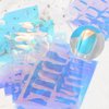 XEAOHESY 12 Sheets Aurora Nail Foil Sticker Ice Cellophane Nail Film Holographic Nail Art Stickers Laser Nail Decals for Women Girls Nail Art Decoration (6 Shapes)