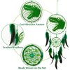 Basumee Dinosaur Dream Catcher for Kids Feather Dream Catchers Handmade Home Décor Wall Hanging with Double Ring for Nursery Bedroom Boy Birthday Gift, Green