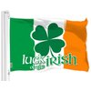 G128 Combo Pack: American USA Flag 3x5 Ft & Ireland Irish Luck of the Irish Flag 3x5 Ft | Both LiteWeave Pro Series Printed 150D Polyester, Brass Grommets