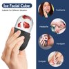 Ice Roller for Face and Eye, Silicone Ice Facial Roller Ice Holder, Face Ice Mold Skin Care, Face Icers Reusable Ice Cube Roller for Shrink Pores Anti Wrinkle Reduce Puffiness, Black