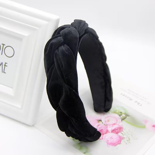 Hoterchics Velvet Fasion Headband for Women Headbands for Girls Braided Wide Head Bands for Women's Face Wash Hairband Hair Accessories (Black)
