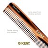 Kent 6T Fine and Wide Tooth Hair Comb - Handmade Styling Comb for Hair Care, Barber Combs and Beard Combs - Grooming Hair Comb for Men, Women and Kids-Hair Care for Wet or Dry, Medium to Thick Hair