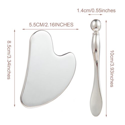 Lucklybestseller 304 Stainless Steel Gua Sha Facial Eye Tool Set Skin Beauty Spa Skin Care Tool for Face Eyes Chin Neck Body Gift