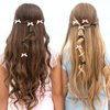 30PCS Bow Hair Clips Satin Mini Bowknot Barrettes Non-Slip Ribbon Hairpins Kawaii Claw Clip Small Pins Metal Sweet Hairstyle Accessorie for Women Girl Toddlers(pink+black+white)