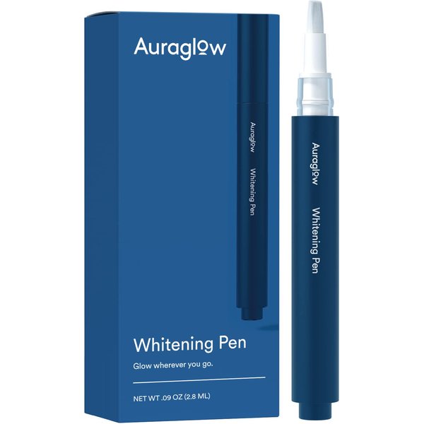 Auraglow Teeth Whitening Pen, Overnight Teeth Whitening Pen, 35% Carbamide Peroxide, 20+ Whitening Treatments, No Sensitivity, 2.8mL