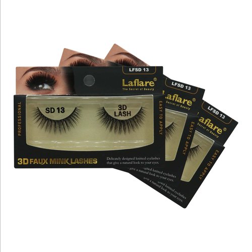 Laflare Silk Lashes 3D FAUX MINK Eyelashes, Light, Reusable, Handmade, Natural Looking, Professional Easy to Apply Eyelashes in a Knitted Style2-3 PACKS BUNDLE SPECIAL (3, SD13)