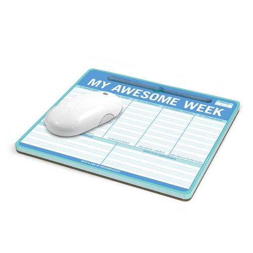 Knock Knock My Awesome Week Paper Mouse Pad, Weekly Calendar Pad & Daily to Do List Pad, 9.5 x 8-Inches