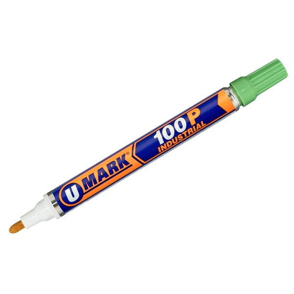 U-Mark 100P Industrial Paint Marker 12 Pack Bright Green 10209