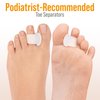 5 STARS UNITED Toe Spacers for Men and Women – 4 Gel Toe Separators for Curled and Overlapping Toes, Bunions, Hammer Toe Straightener, Big and Second Toe Spreader - White