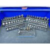 ToolGear Socket Organizer, Easy to Read Size labels, 80 sockets w/added 50 hex bit holder, holds deep & standard sockets, metric & standard, 3/8 and 1/4 inch drive socket holder, tool organizer trays