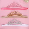 CURASA Elastic Headbands for Girls Glitter Tiara Headband for Baby Girls Head Bands Rhinestone Birthday Head Band for Girls Toddler Princess Crown Headband Kids Hairband Children Hair Accessories
