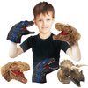 Yolococa Dinosaur Hand Puppets Realistic Latex Soft Animal Head Toys Set, Hand Puppet Toys Gift for Kids, Party Show Imaginative Play (Tyrannosaurus & Triceratops & Velociraptors)