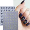 8 Sheets Retro English Letters Nail Stickers for Nail Art - Black White Gold Silver Retro English Nail Art Decals 3D Self-Adhesive Letter Nail Sticker for Nail Art Decoration Nail Supplies for Women