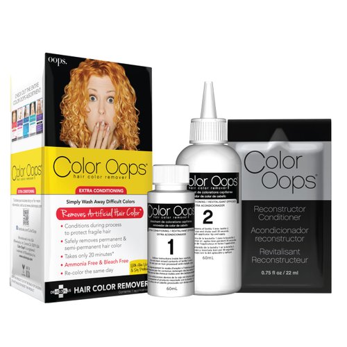 Color Oops Extra Conditioning Hair Color Remover and Reconstructor Conditioner Bundle, Hair Dye Remover Processes in 20 Minutes, Safely Removes Permanent & Semi-Permanent Hair Color