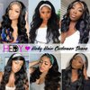 HEDY Headband Wig Human Hair Wigs for Black Women Glueless Brazilian Body Wave Head Scarf Wigs None Lace Front Wigs Human Hair 150% Density (18 inch)