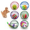 Andiker Cat Toy Ball,6pcs Cat Interactive Toy for Cats,Caged Mouse and Ball for Cats to Chase and Grab (Ball Toy)