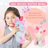 Cherry Tale Unicorns Gifts for Girls, Kids Unicorn Stuffed Animal Plush Toy with Diary Headband Eye Mask Christmas Birthday Gifts for Little Girls Age 5 6 7 8 9 10